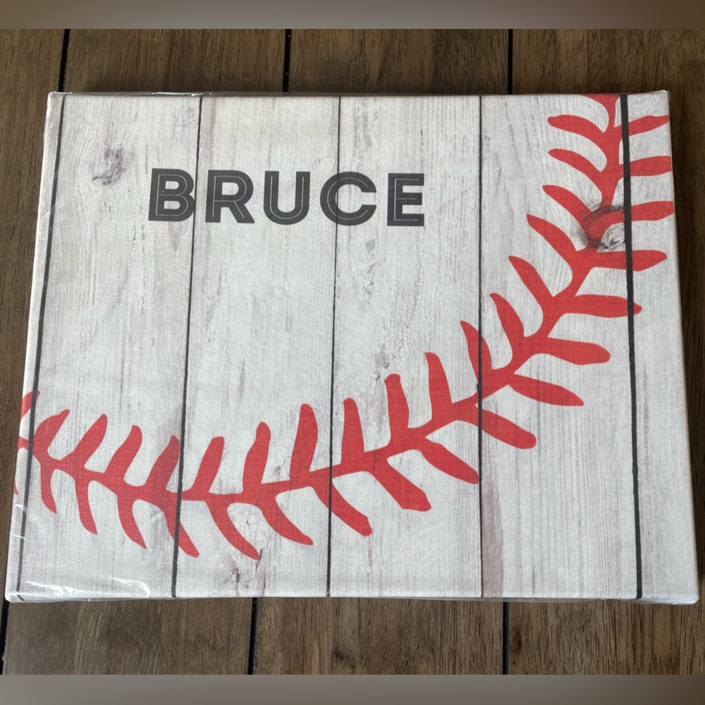 Bruce, Baseball ⚾️ Canvas, 11x14 inches, New Never Used. In Original Packaging